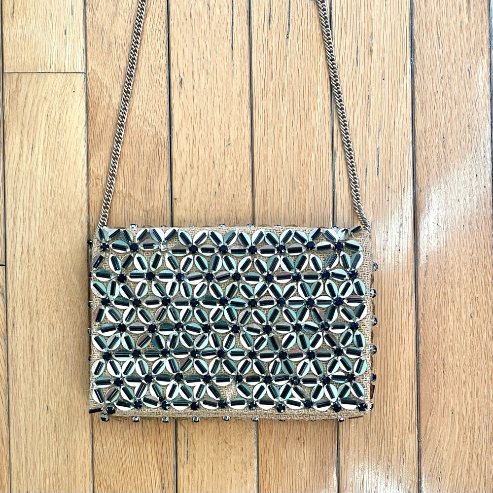 ZARA Floral Beaded Crossbody Bag